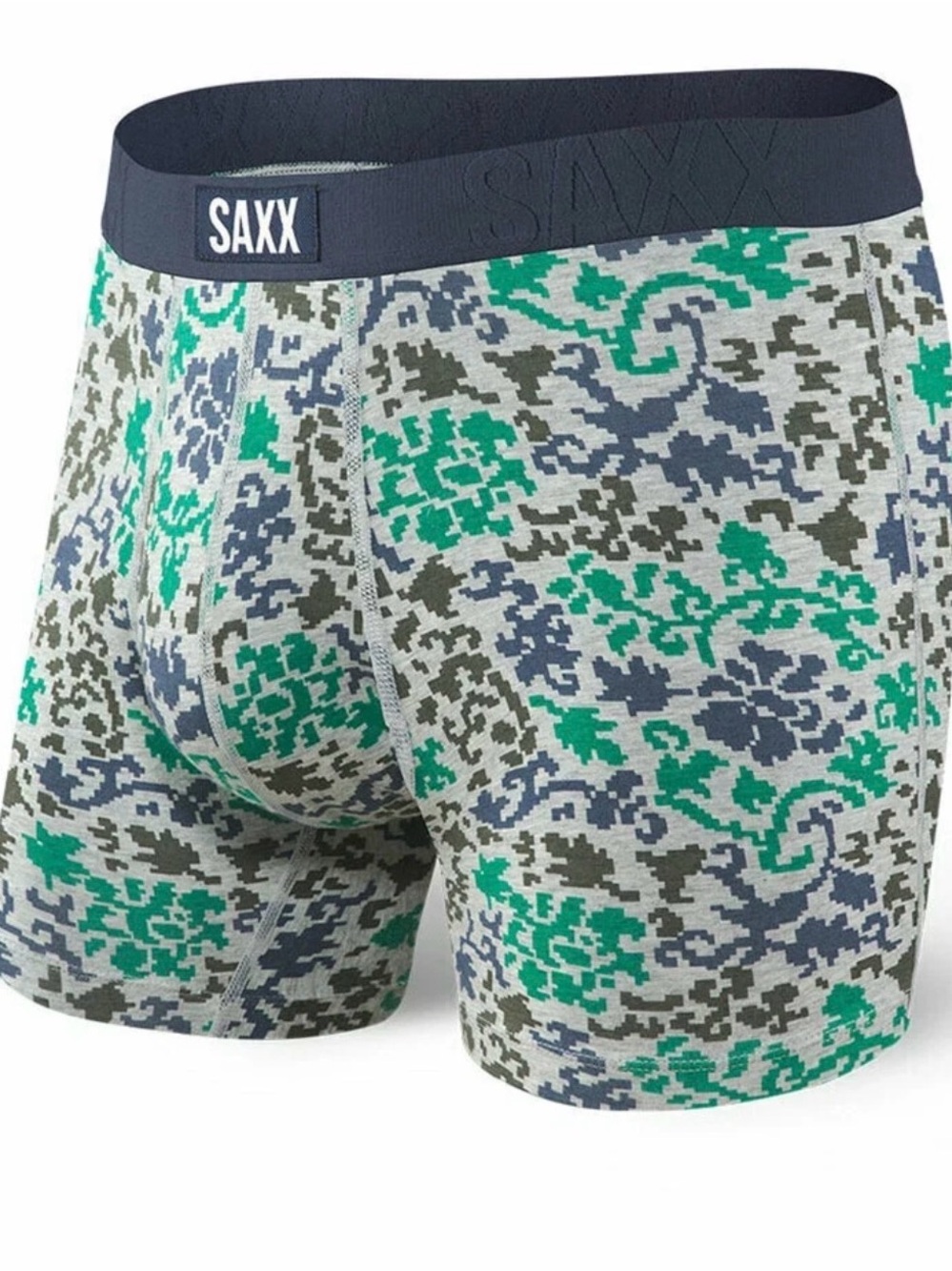 Saxx Green, Gray & Blue Patterned Men's Boxer Briefs